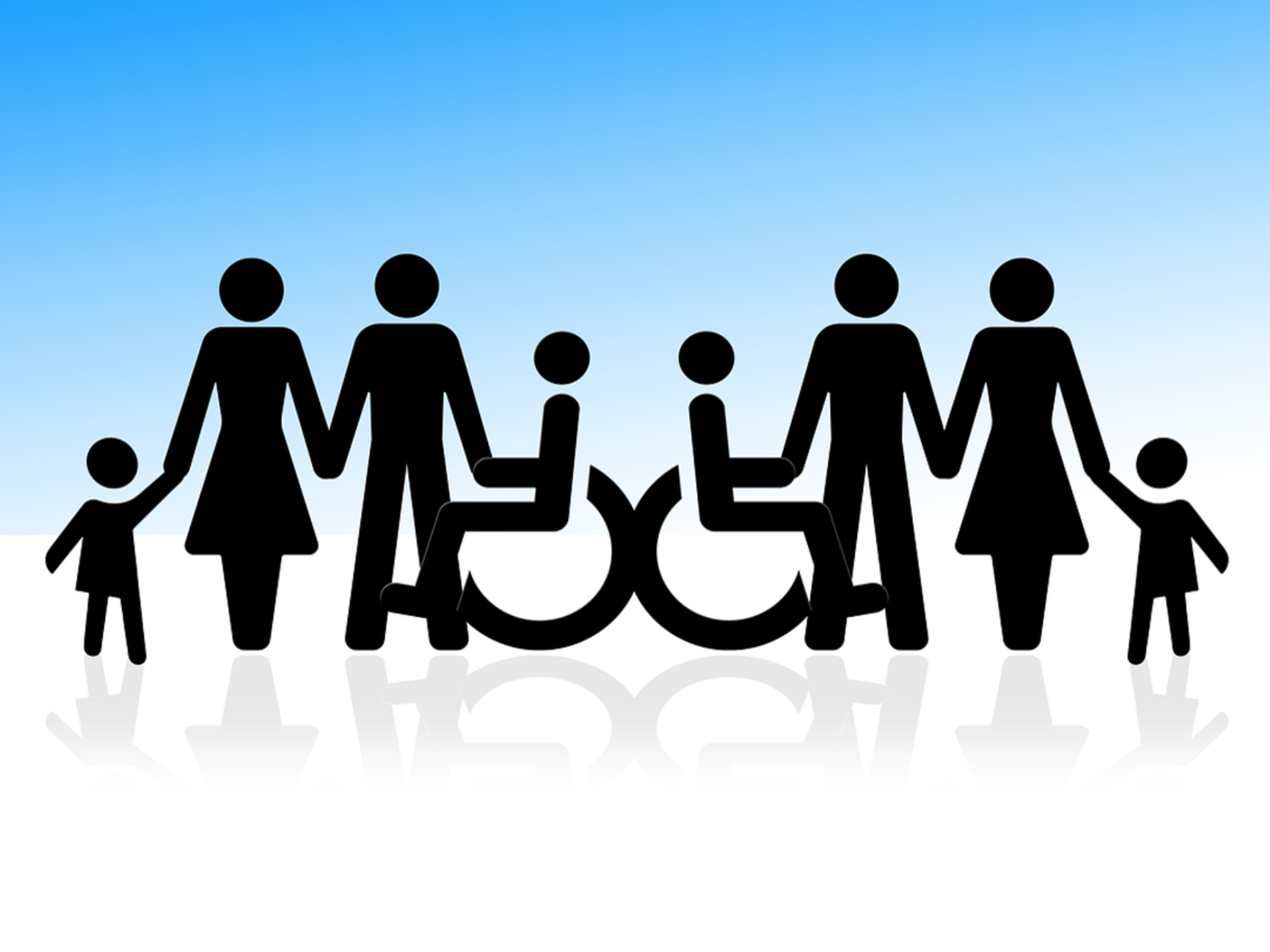 Besondere Lebenslagen besondere Lebenslagen, Familie mit Kind und beeinträchtige Person mit Rollstuhl